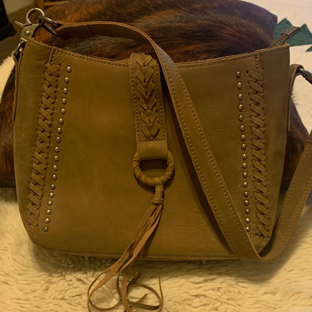 Montana West Tan Crossbody Bag with Braided Accents